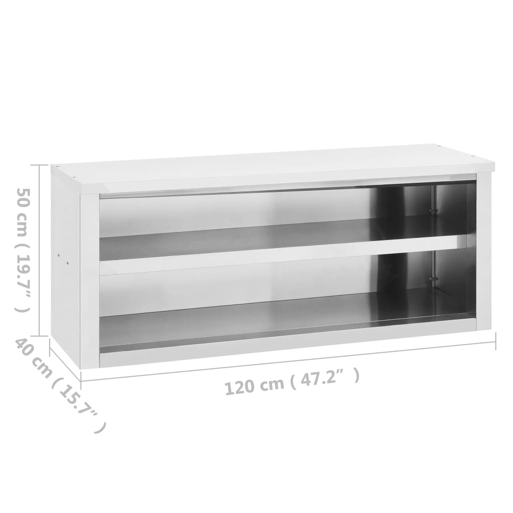 vidaXL Wall Cabinet Storage Cabinet Kitchen Wall Cupboard Stainless Steel-38
