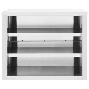 vidaXL Wall Cabinet Storage Cabinet Kitchen Wall Cupboard Stainless Steel-21