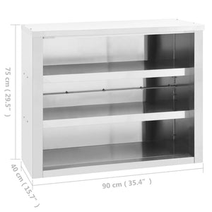 vidaXL Wall Cabinet Storage Cabinet Kitchen Wall Cupboard Stainless Steel-8