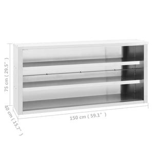 vidaXL Wall Cabinet Storage Cabinet Kitchen Wall Cupboard Stainless Steel-13