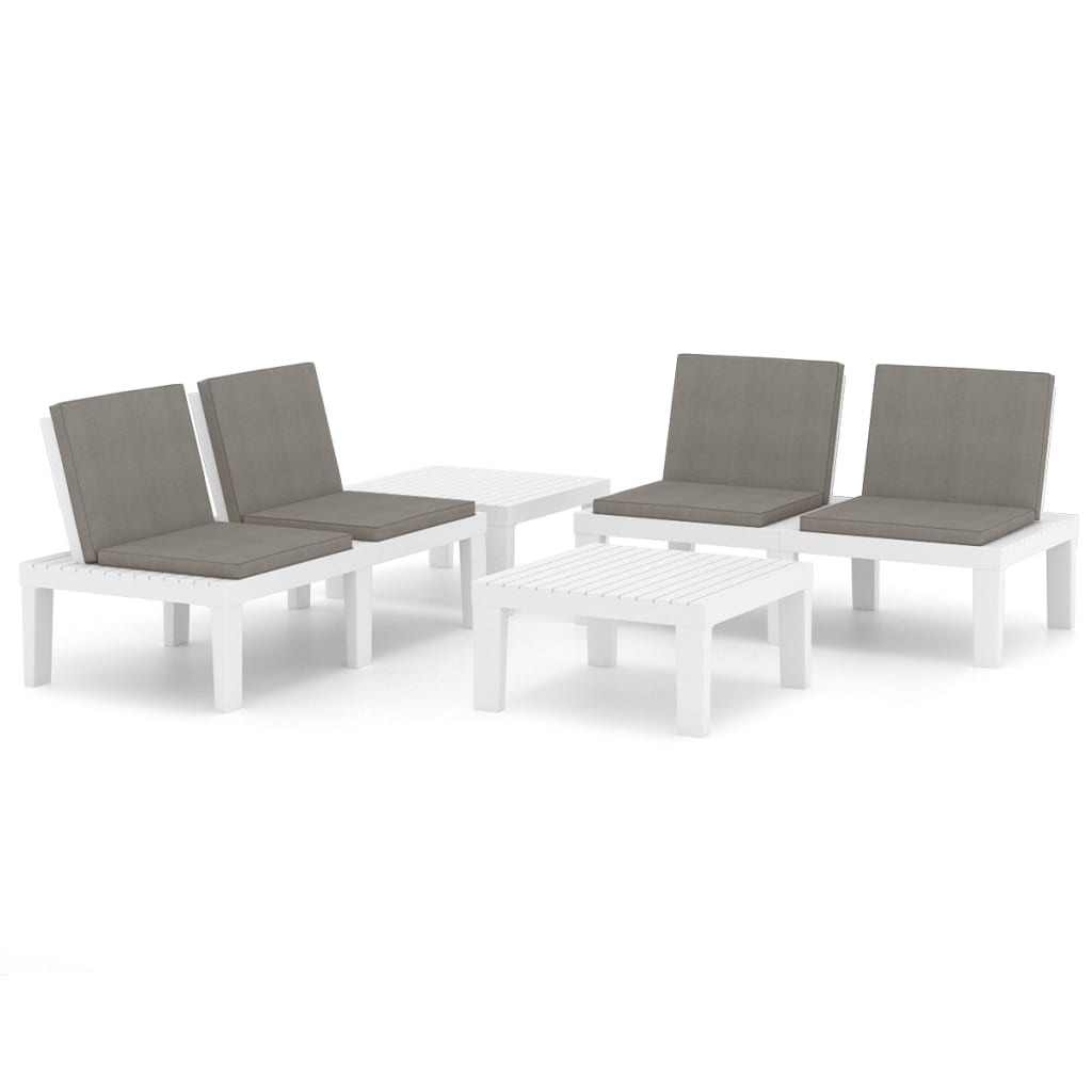 vidaXL Patio Furniture Set Outdoor Table and Bench Conversation Set Plastic-47
