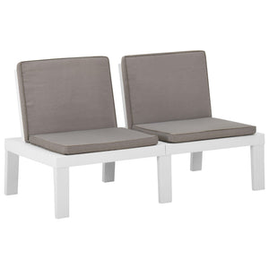 vidaXL Patio Furniture Set Outdoor Table and Bench Conversation Set Plastic-24