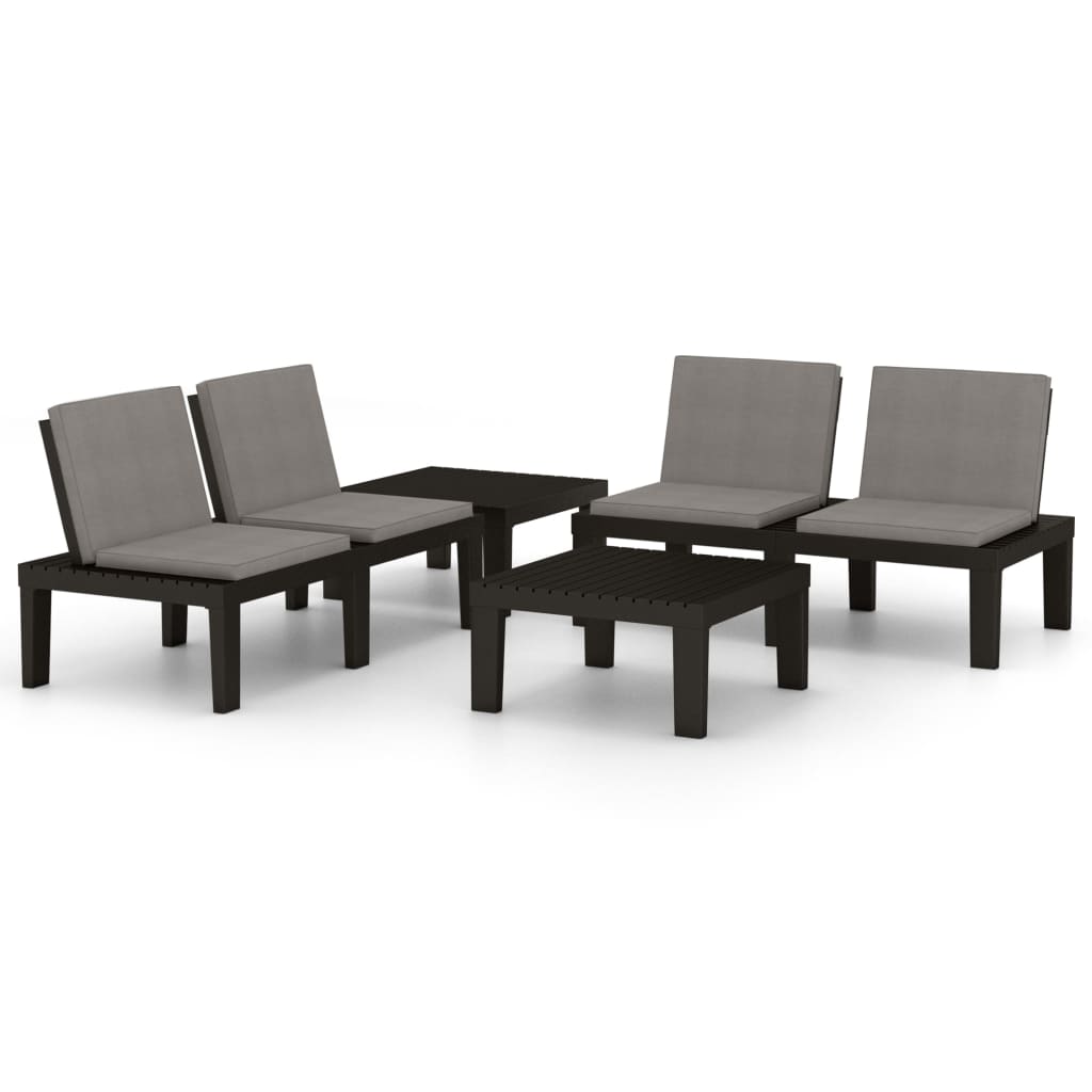 vidaXL Patio Furniture Set Outdoor Table and Bench Conversation Set Plastic-7