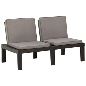 vidaXL Patio Furniture Set Outdoor Table and Bench Conversation Set Plastic-32
