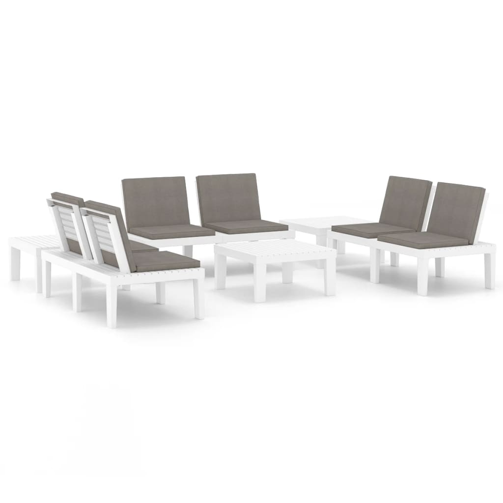 vidaXL Patio Furniture Set Outdoor Table and Bench Conversation Set Plastic-39