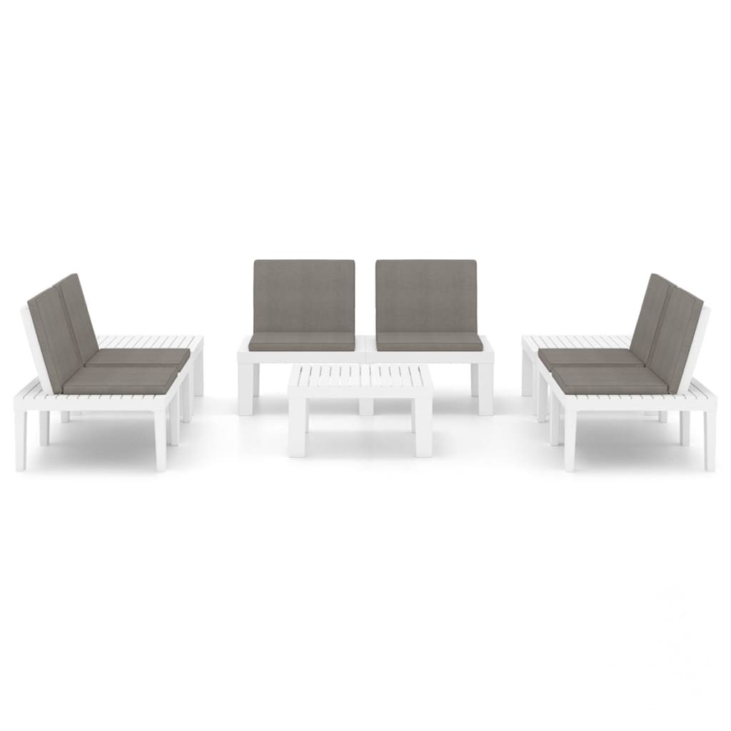 vidaXL Patio Furniture Set Outdoor Table and Bench Conversation Set Plastic-48