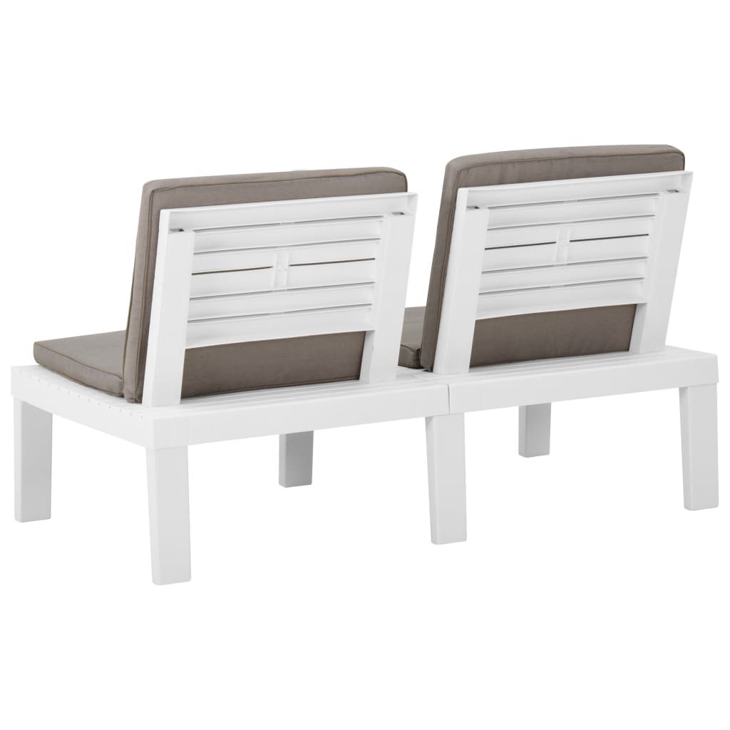 vidaXL Patio Furniture Set Outdoor Table and Bench Conversation Set Plastic-20