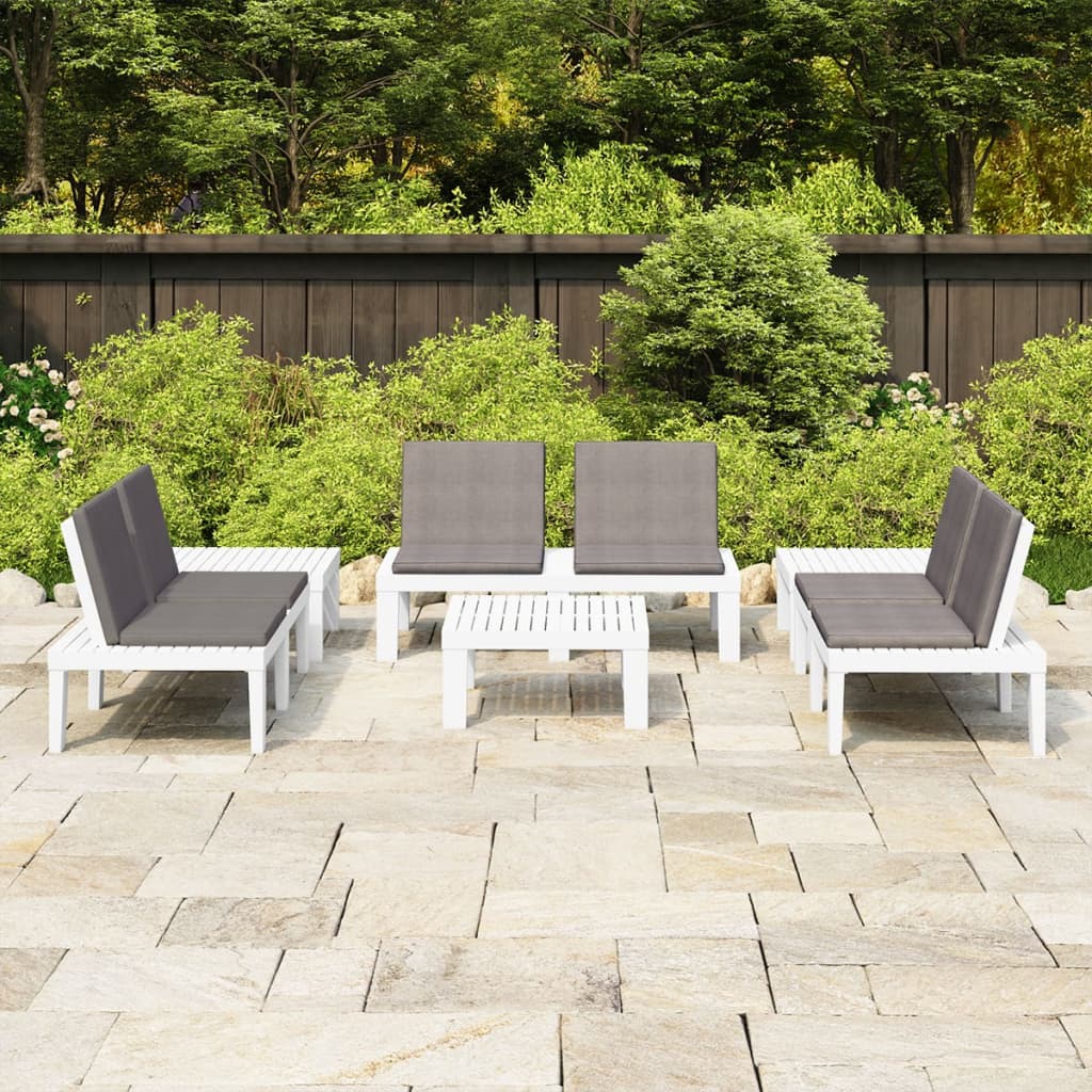 vidaXL Patio Furniture Set Outdoor Table and Bench Conversation Set Plastic-44
