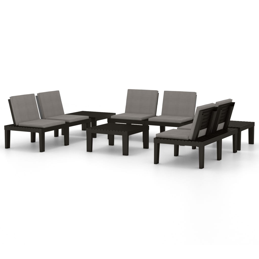 vidaXL Patio Furniture Set Outdoor Table and Bench Conversation Set Plastic-16