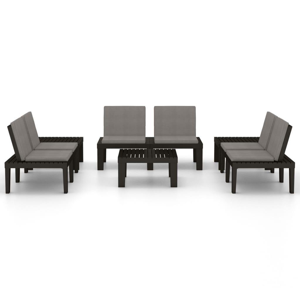 vidaXL Patio Furniture Set Outdoor Table and Bench Conversation Set Plastic-26