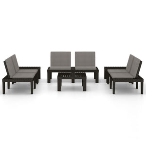 vidaXL Patio Furniture Set Outdoor Table and Bench Conversation Set Plastic-26