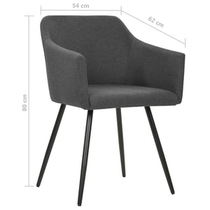 vidaXL Dining Chairs Upholstered Chair with Metal Legs for Living Room Fabric-42