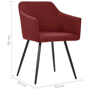 vidaXL Dining Chairs Upholstered Chair with Metal Legs for Living Room Fabric-74
