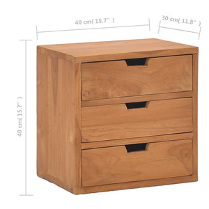 vidaXL Bedside Cabinet 15.7"x11.8"x15.7" Solid Teak Wood-7