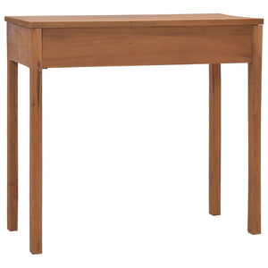 vidaXL Solid Wood Teak Office Study Table 43.3"x15.7"x29.5"/31.9"x15.7"x29.5"-1