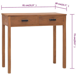 vidaXL Solid Wood Teak Office Study Table 43.3"x15.7"x29.5"/31.9"x15.7"x29.5"-16