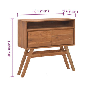 vidaXL Solid Wood Teak Console Table Desk 31.5"x11.8"x31.5"/43.3"x11.8"x31.1"-16