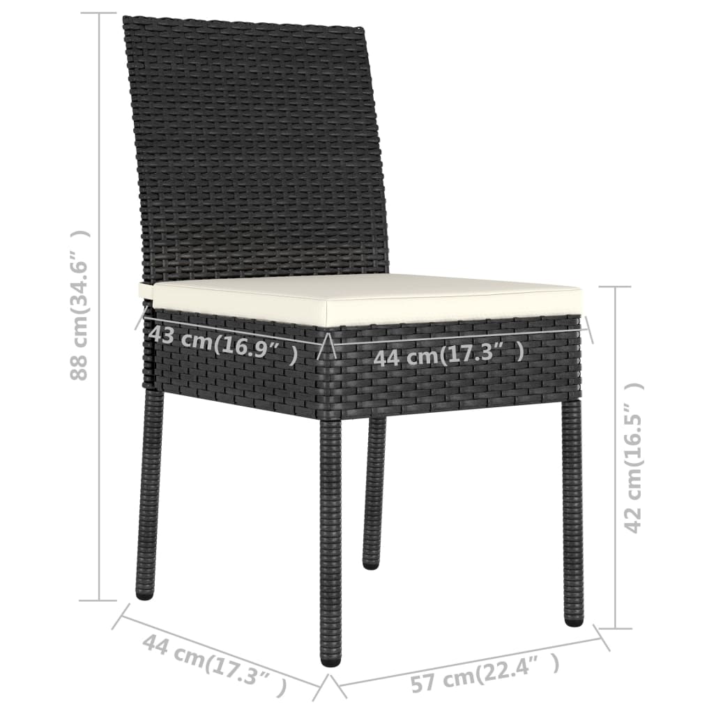vidaXL Patio Dining Set Dining Table and Chairs Furniture Set Poly Rattan-28