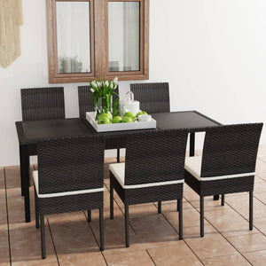 vidaXL Patio Dining Set Dining Table and Chairs Furniture Set Poly Rattan-21
