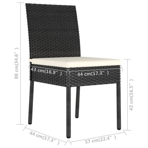vidaXL Patio Dining Set Dining Table and Chairs Furniture Set Poly Rattan-7