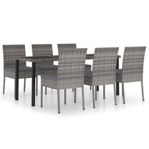 vidaXL Patio Dining Set Dining Table and Chairs Furniture Set Poly Rattan-34