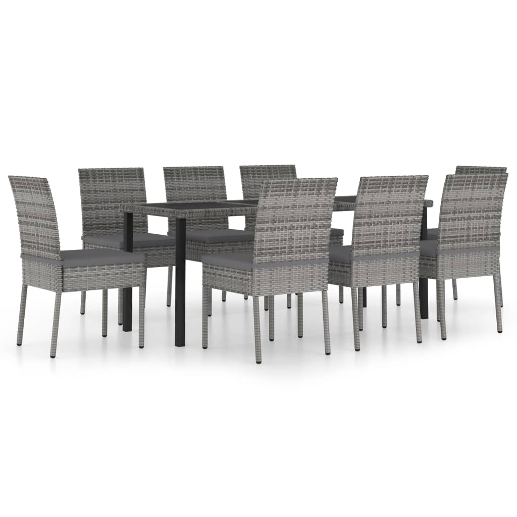 vidaXL Patio Dining Set Dining Table and Chairs Furniture Set Poly Rattan-48