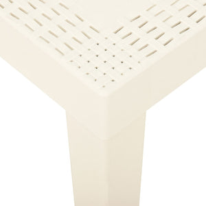 vidaXL Patio Table White 31.1"x25.6"x28.3" Plastic-3