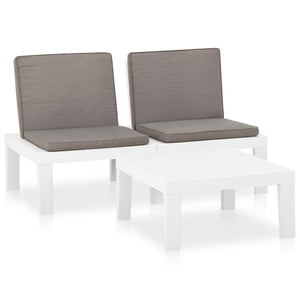 vidaXL Patio Furniture Set Outdoor Table and Bench Conversation Set Plastic-3