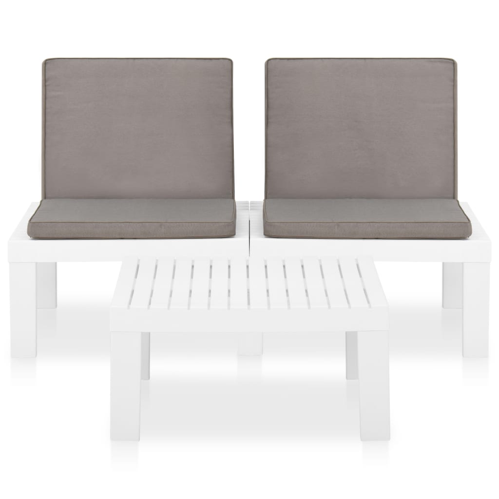 vidaXL Patio Furniture Set Outdoor Table and Bench Conversation Set Plastic-18