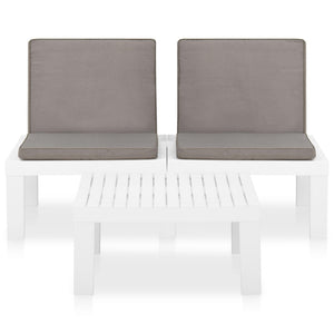 vidaXL Patio Furniture Set Outdoor Table and Bench Conversation Set Plastic-18