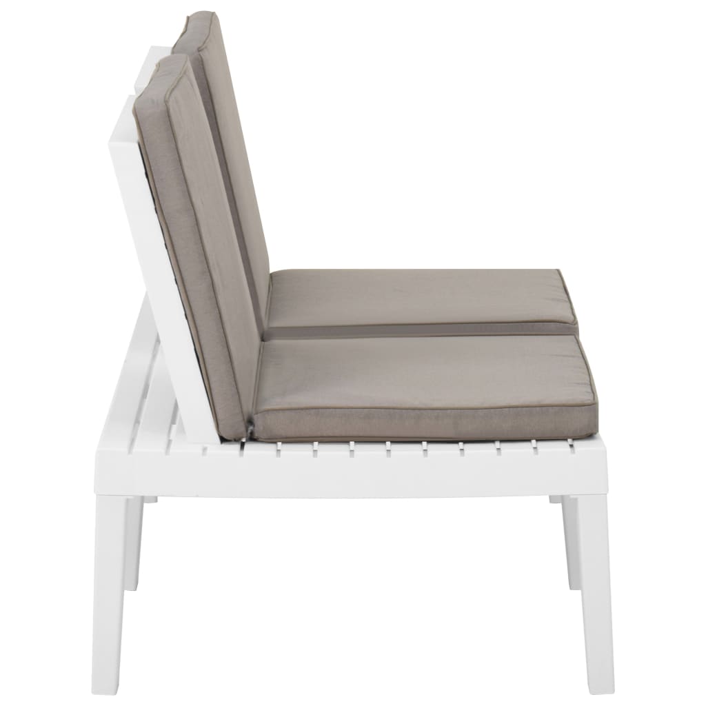 vidaXL Patio Furniture Set Outdoor Table and Bench Conversation Set Plastic-33