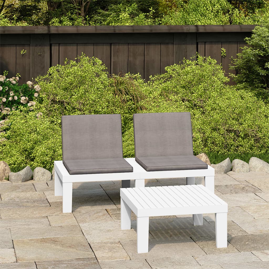 vidaXL Patio Furniture Set Outdoor Table and Bench Conversation Set Plastic-13