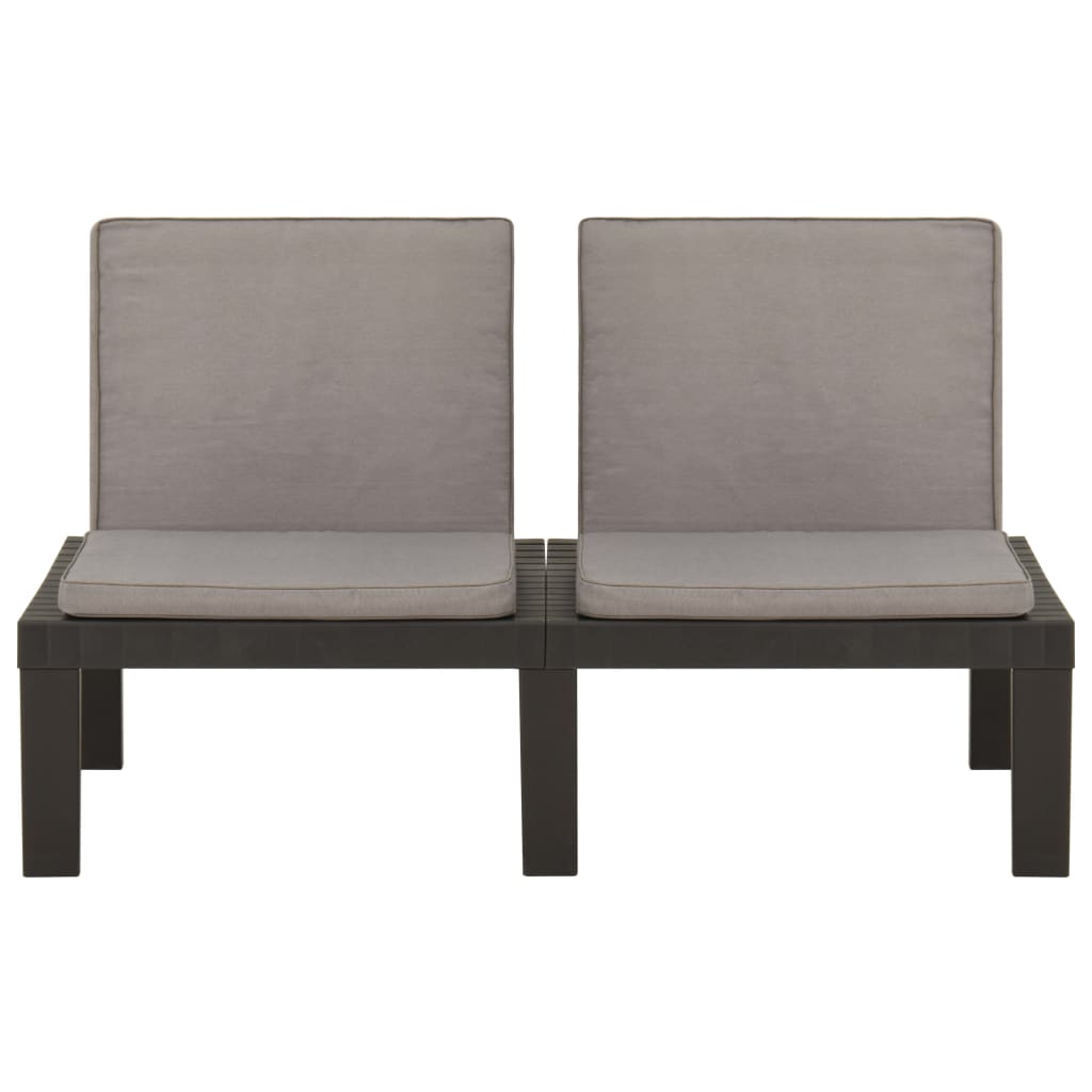 vidaXL Patio Furniture Set Outdoor Table and Bench Conversation Set Plastic-11