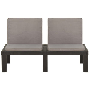 vidaXL Patio Furniture Set Outdoor Table and Bench Conversation Set Plastic-11