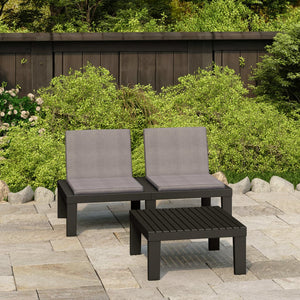 vidaXL Patio Furniture Set Outdoor Table and Bench Conversation Set Plastic-30