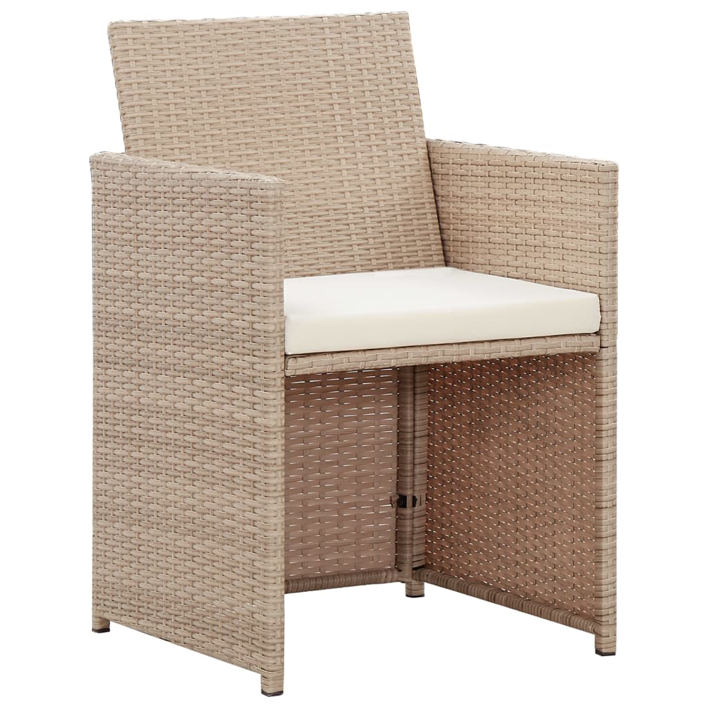 vidaXL Patio Furniture Set 4 Piece Outdoor Sofa with Coffee Table Poly Rattan-15