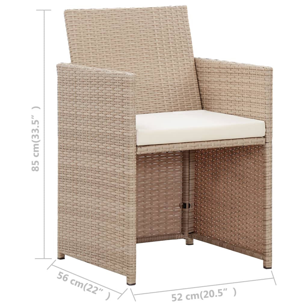 vidaXL Patio Furniture Set 4 Piece Outdoor Sofa with Coffee Table Poly Rattan-2