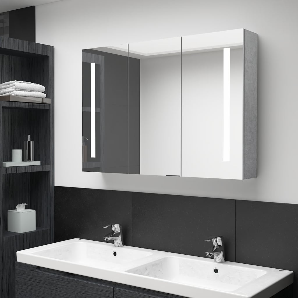 vidaXL Bathroom Cabinet Mirrored Bathroom Vanity Wall Mounted Medicine Cabinet-30