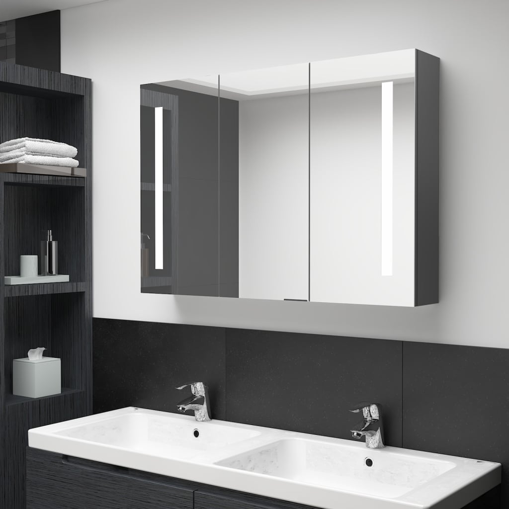 vidaXL Bathroom Cabinet Mirrored Bathroom Vanity Wall Mounted Medicine Cabinet-53