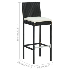 vidaXL Patio Bar Set Bar Table and Stools Patio Furniture Set with Cushions-27