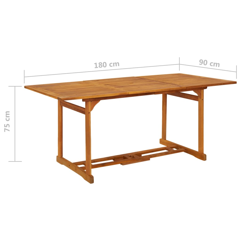 vidaXL Outdoor Dining Table Patio Table Garden Furniture Solid Wood Acacia-6