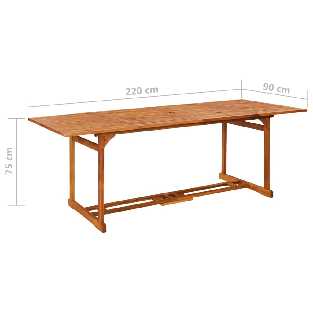 vidaXL Outdoor Dining Table Patio Table Garden Furniture Solid Wood Acacia-8