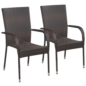 vidaXL Patio Dining Set Dining Table and Chairs Furniture Set Poly Rattan-10
