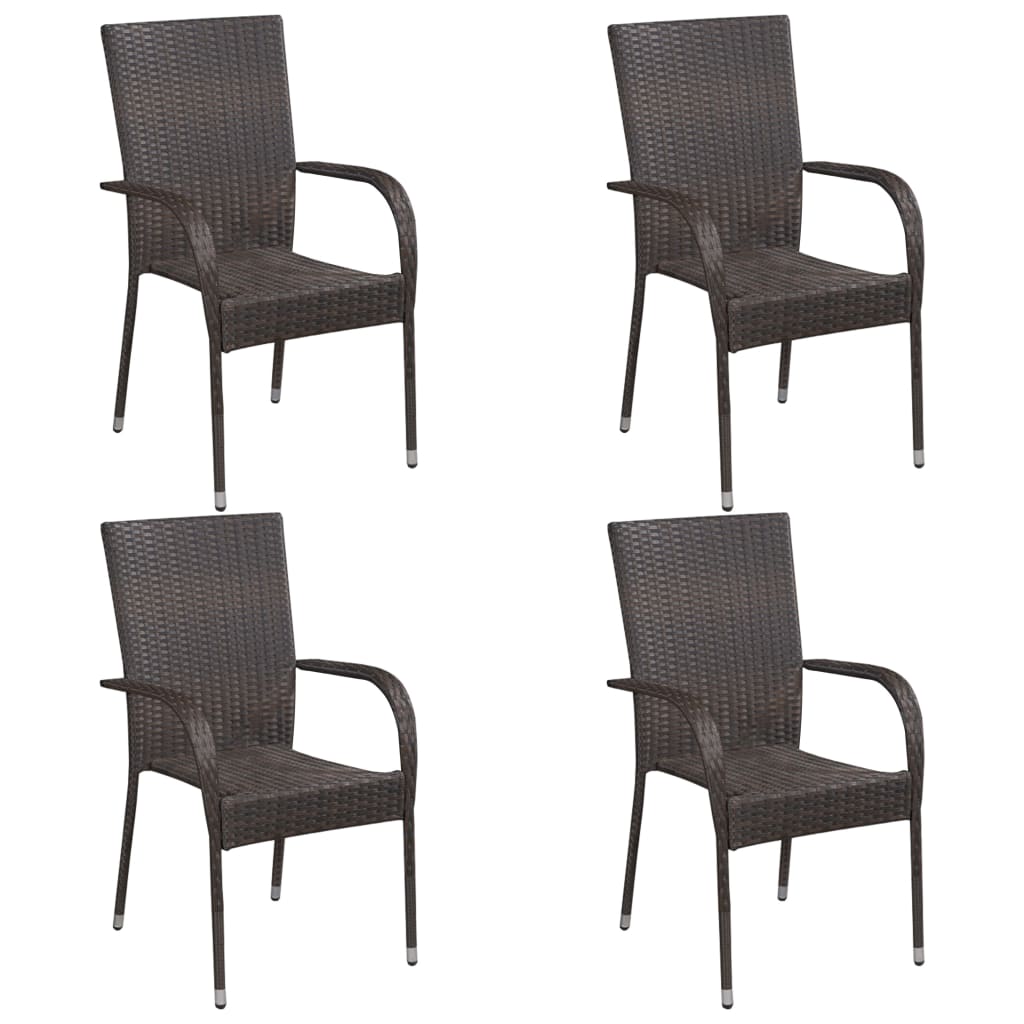 vidaXL Patio Dining Set Dining Table and Chairs Furniture Set Poly Rattan-0