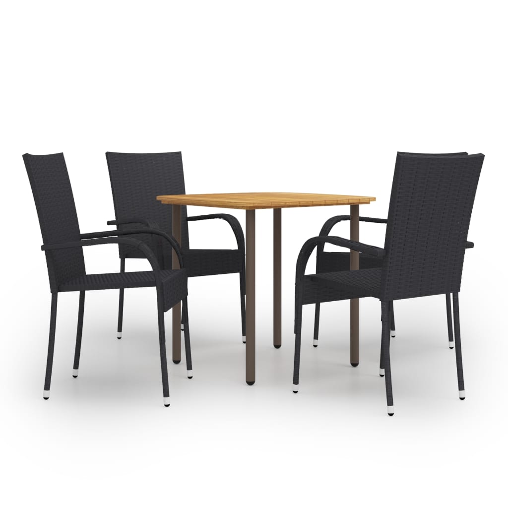 vidaXL Patio Dining Set Dining Table and Chairs Furniture Set Poly Rattan-11