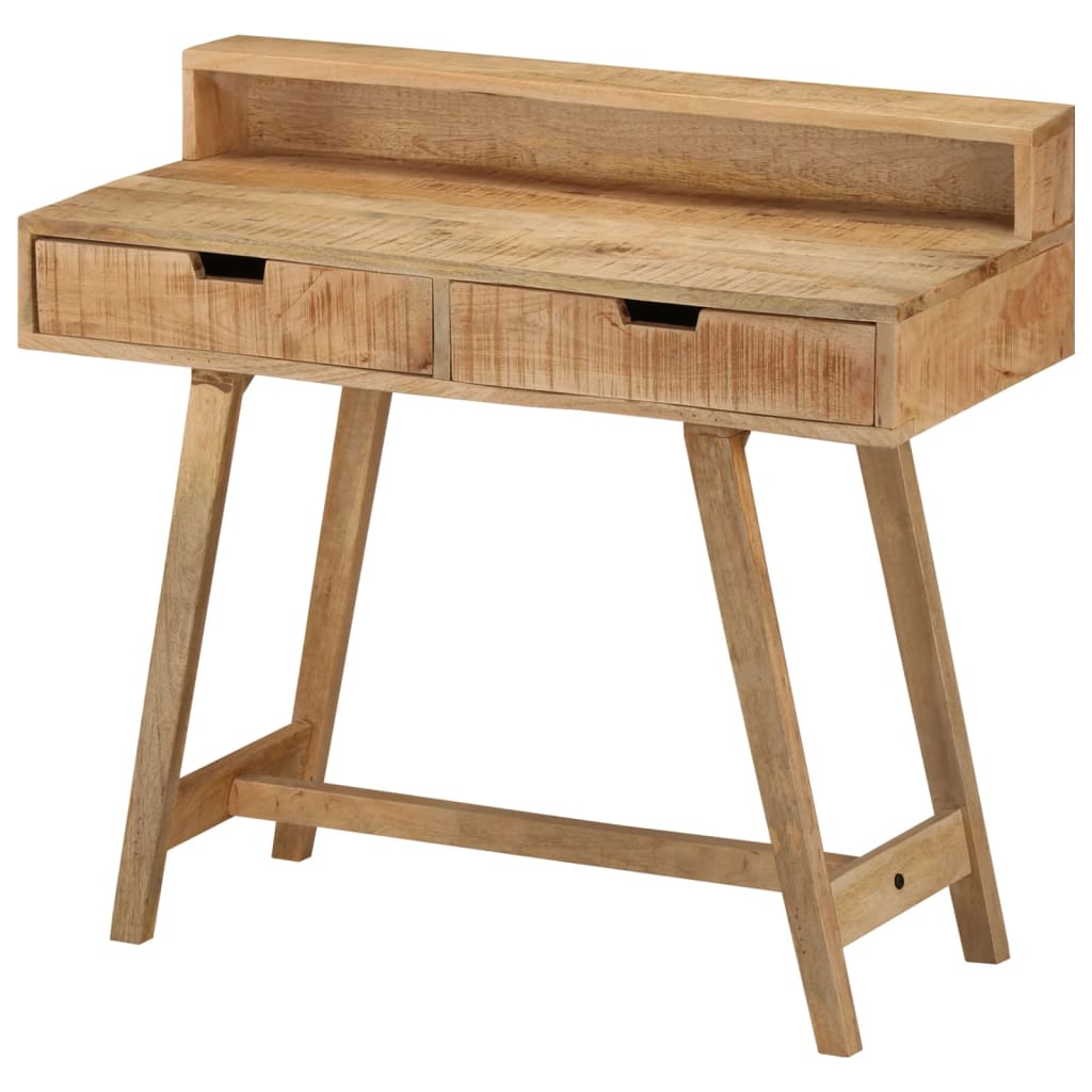 vidaXL Desk 39.4"x17.7"x35.4" Solid Rough Mango Wood-0