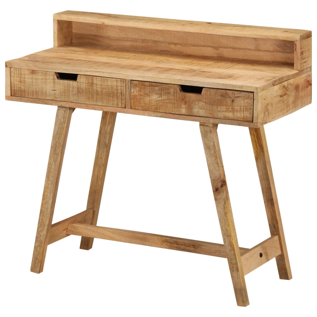 vidaXL Desk 39.4"x17.7"x35.4" Solid Rough Mango Wood-1