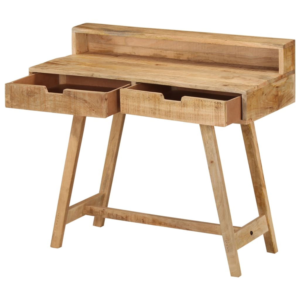 vidaXL Desk 39.4"x17.7"x35.4" Solid Rough Mango Wood-2