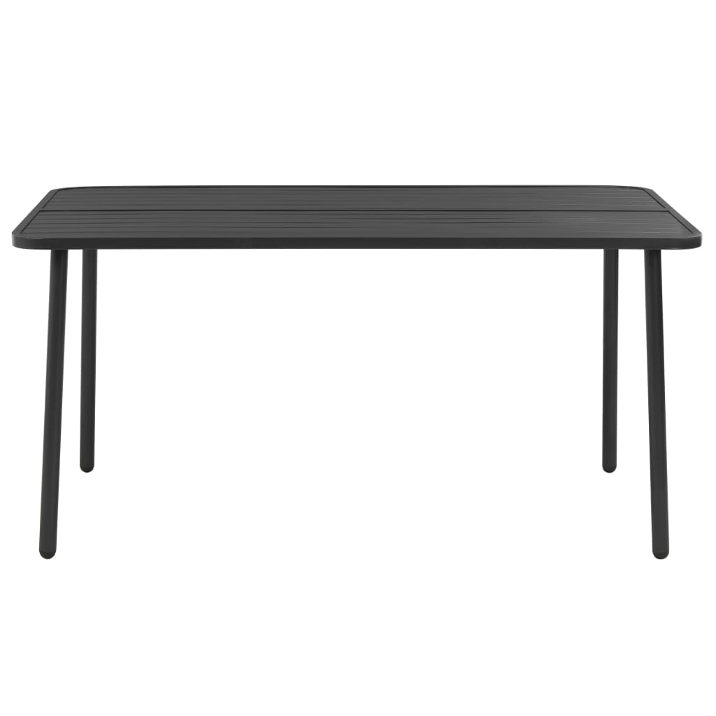 vidaXL Patio Dining Set Table and Chair Patio Furniture Set Steel Dark Gray-12