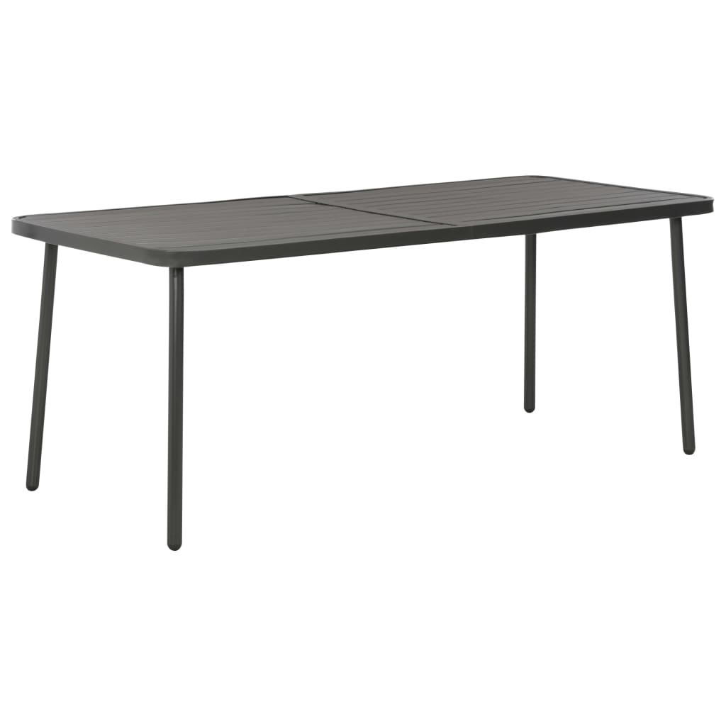 vidaXL Patio Dining Set Table and Chair Patio Furniture Set Steel Dark Gray-10